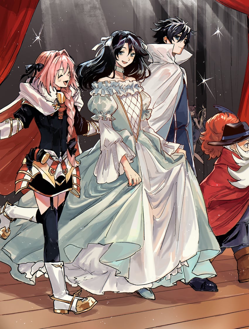 fujimaru ritsuka, astolfo, yang guifei, bradamante, charlemagne, and 1 more (fate and 1 more) drawn by choroi_amachori