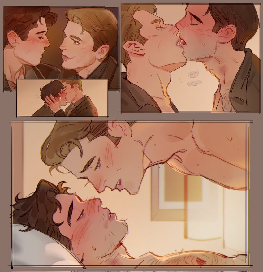 steve rogers and bucky barnes (marvel and 1 more) drawn by sasha_shkret