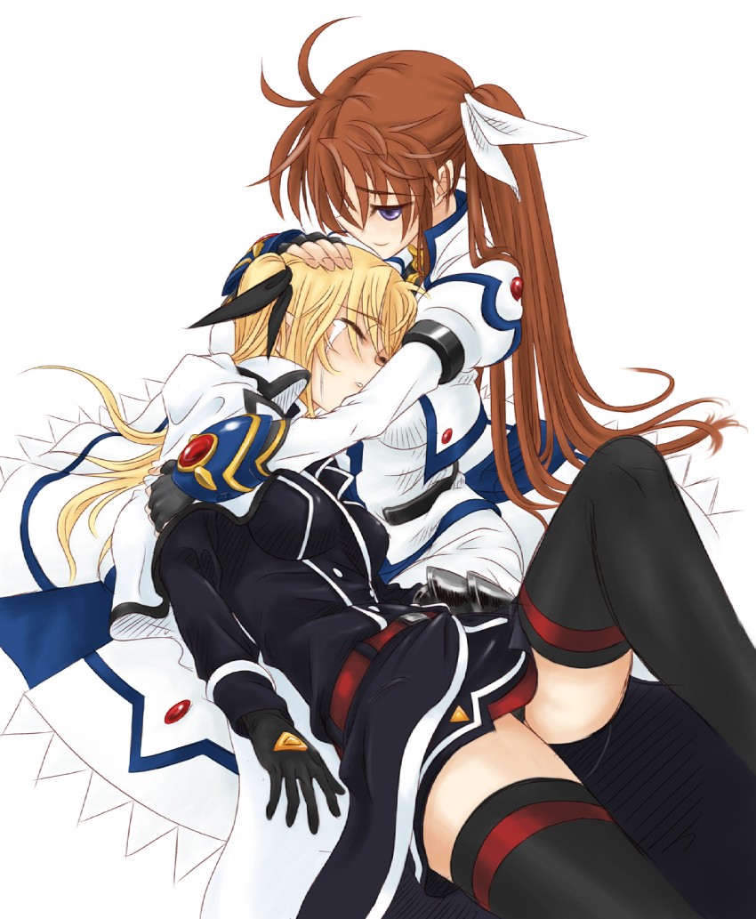 fate testarossa and takamachi nanoha (lyrical nanoha and 1 more) drawn by ryou_(shirotsumesou)