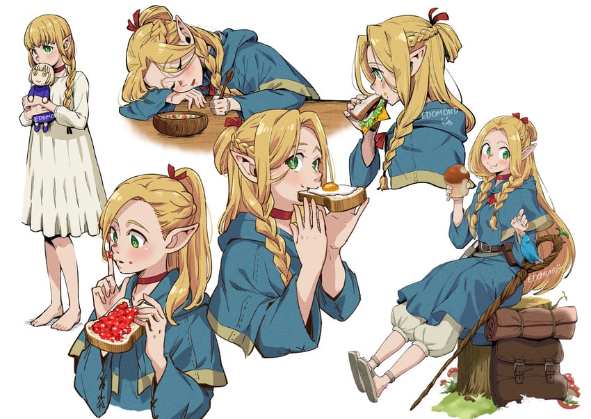 marcille donato and falin touden (dungeon meshi) drawn by edomon-do