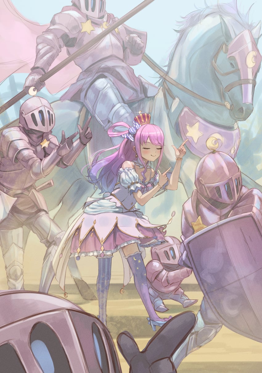 himemori luna and luknight (hololive) drawn by zote_illust
