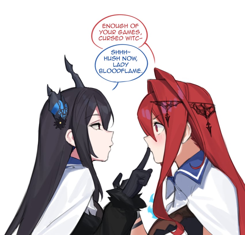 nerissa ravencroft and elizabeth rose bloodflame (hololive and 2 more) drawn by dasdokter