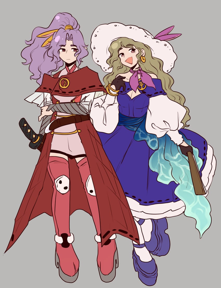 watatsuki no yorihime and watatsuki no toyohime (touhou) drawn by mercuriika