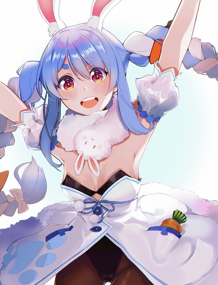 usada pekora and don-chan (hololive) drawn by orangexdrop