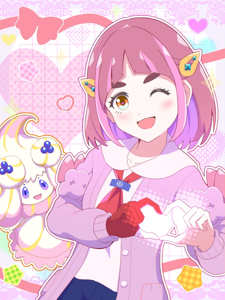 alcremie and lacey (pokemon and 1 more) drawn by mamiya_myanmar