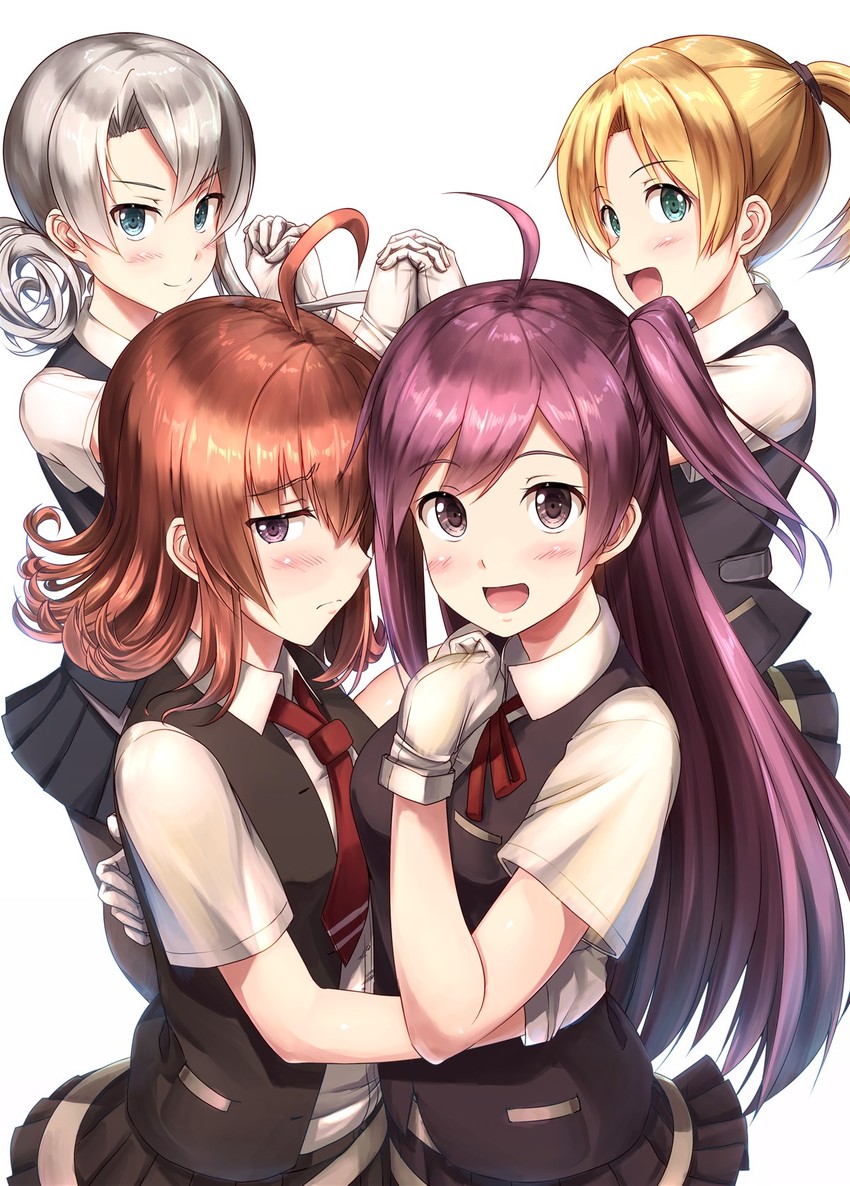 hagikaze, arashi, maikaze, and nowaki (kantai collection) drawn by ichikawa_feesu