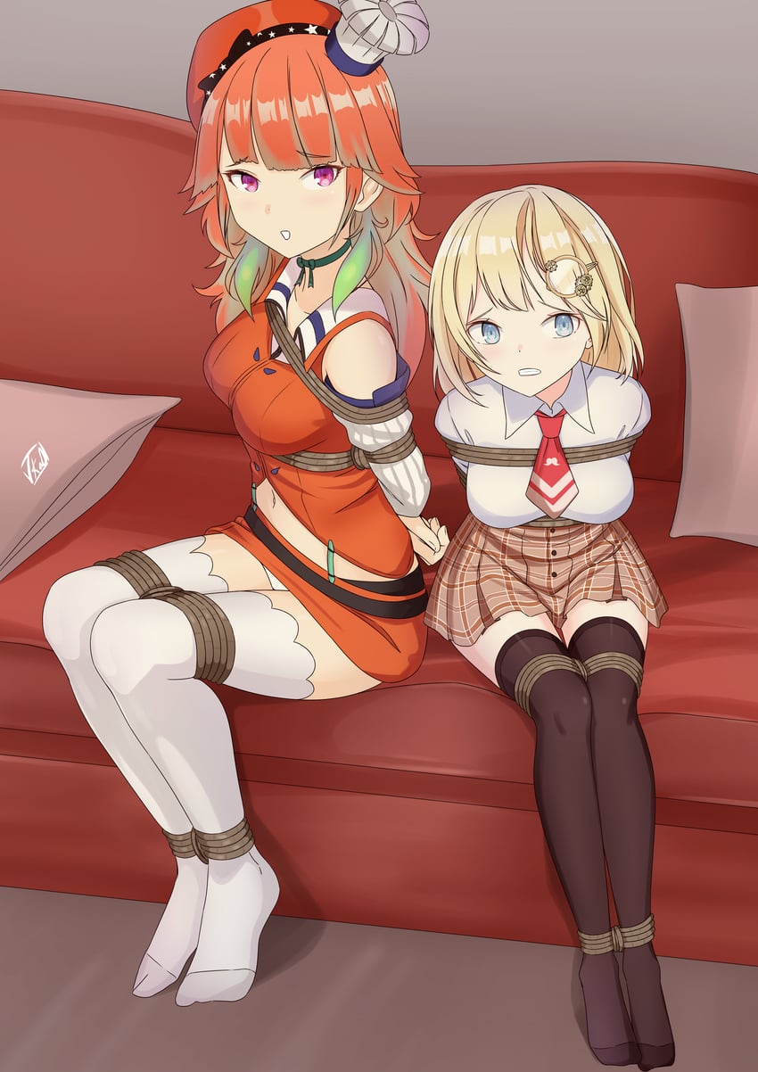 takanashi kiara and watson amelia (hololive and 1 more) drawn by vakaosciosa