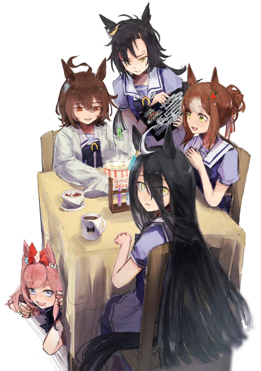 agnes tachyon, manhattan cafe, agnes digital, fine motion, and air shakur (umamusume) drawn by az_(azkin_g)