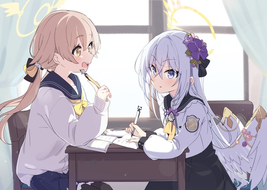hifumi, azusa, and peroro (blue archive) drawn by reikakrzk
