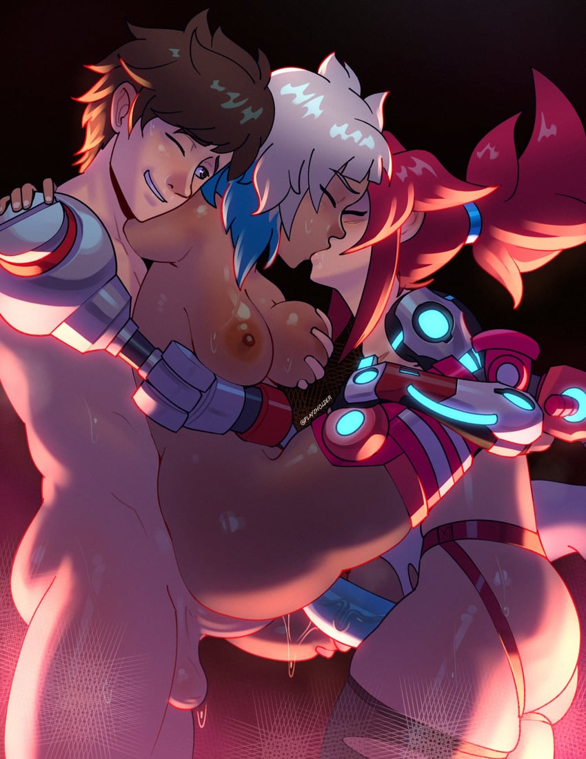 korsica, peppermint, and chai (hi-fi rush) drawn by playzholder