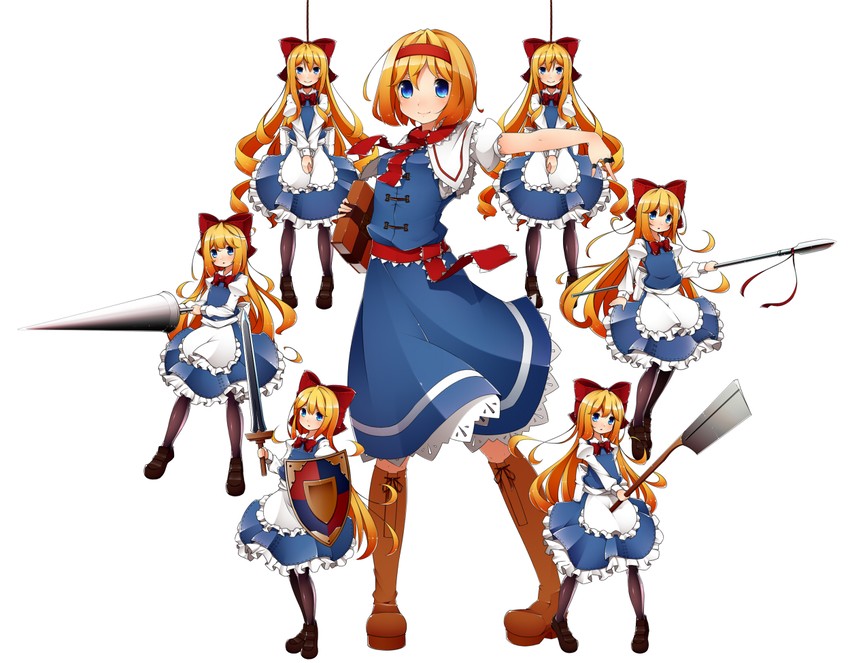 alice margatroid, shanghai doll, and hourai doll (touhou) drawn by kinakomoti