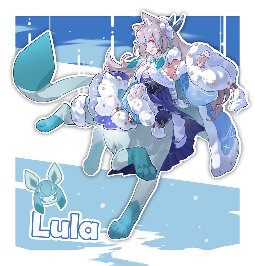 glaceon (pokemon and 1 more) drawn by old-night