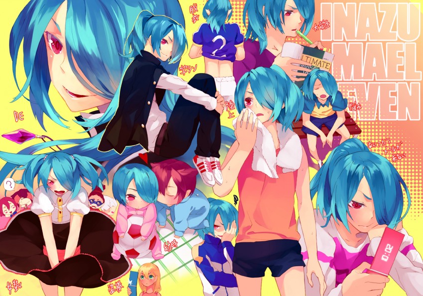 kazemaru ichirouta, endou mamoru, kiyama hiroto, kidou yuuto, miyasaka ryou, and 1 more (inazuma eleven) drawn by rozer