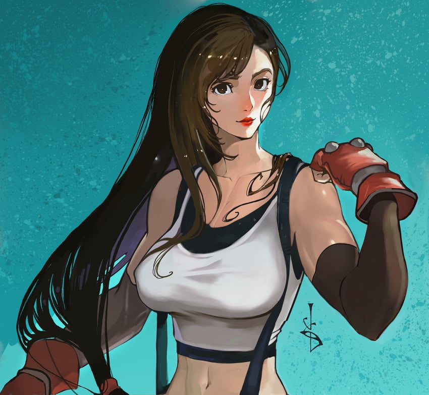 tifa lockhart (final fantasy and 2 more) drawn by fumezu1