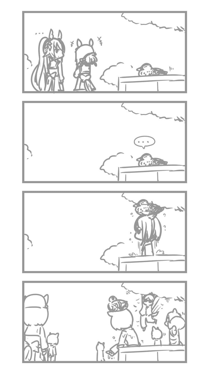 fine motion, symboli kris s, and fine motion's bodyguard captain (umamusume) drawn by hamu_koutarou
