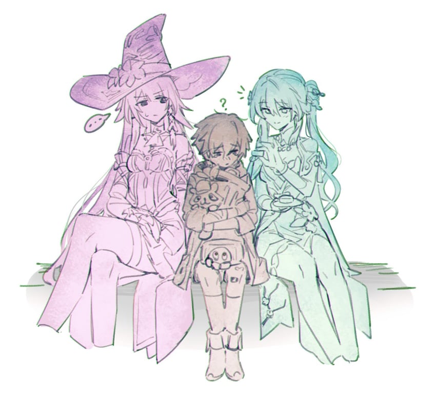 trailblazer, caelus, herta, the herta, and ruan mei (honkai and 1 more) drawn by dl_(dl_6ix)