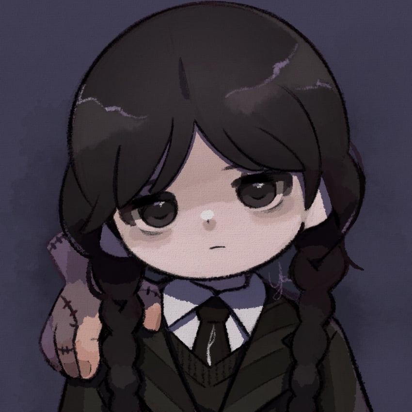 wednesday addams (addams family and 1 more) drawn by yknsugar