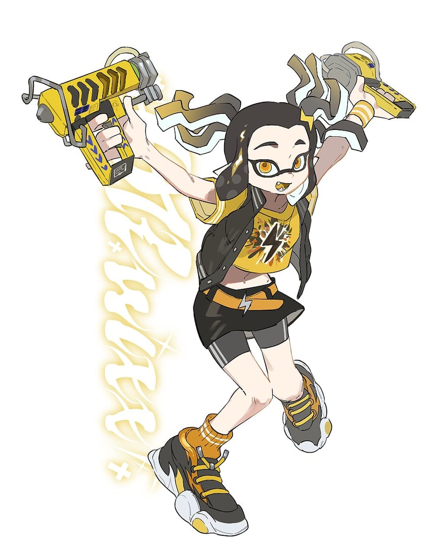inkling player character and inkling girl (splatoon) drawn by kiwi_splatoon