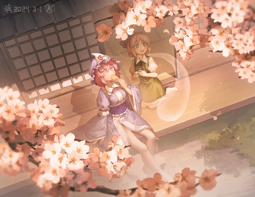 konpaku youmu and saigyouji yuyuko (touhou) drawn by furahata_gen