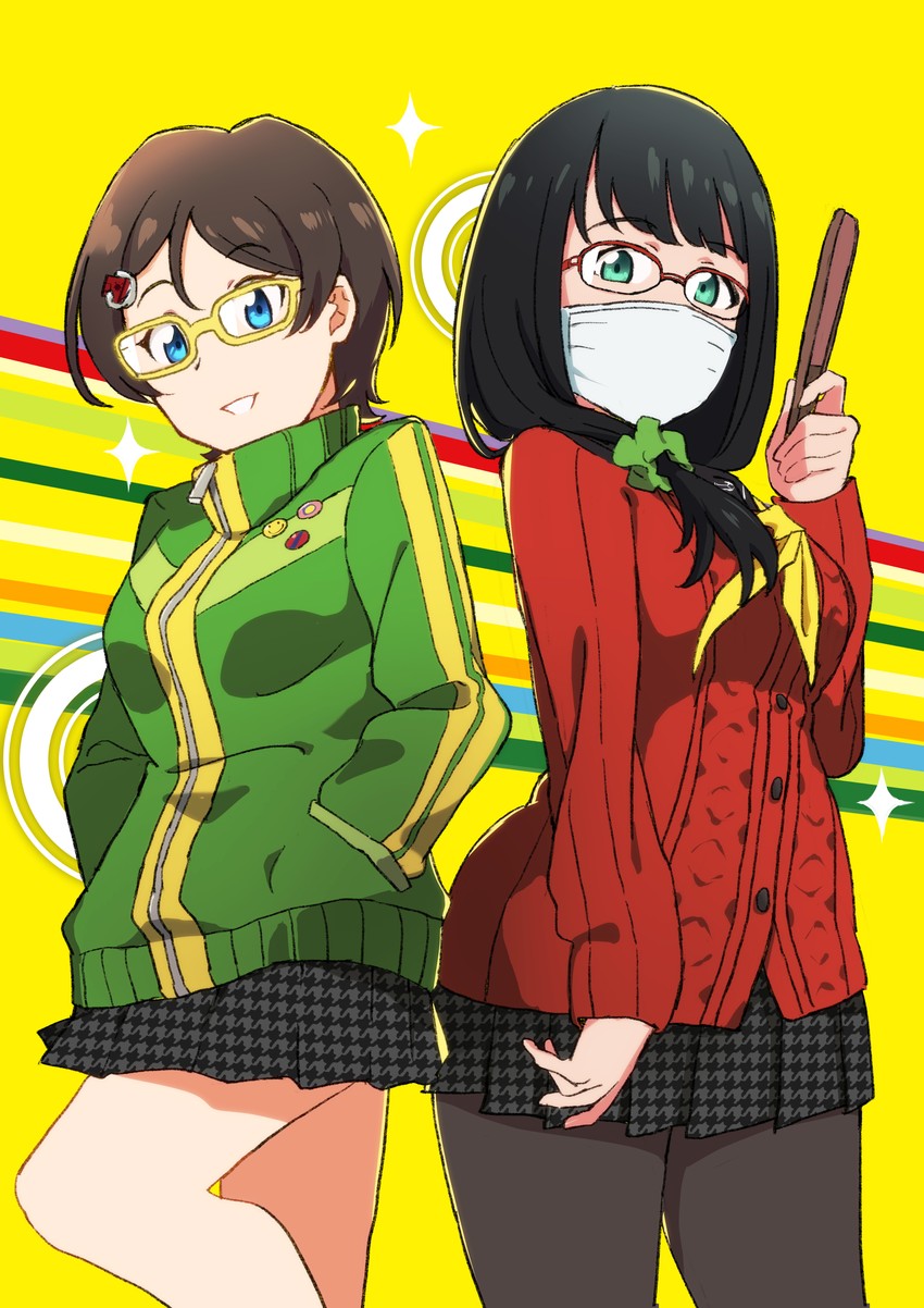 satonaka chie, amagi yukiko, hassu, and namiko (persona and 3 more) drawn by arigiep