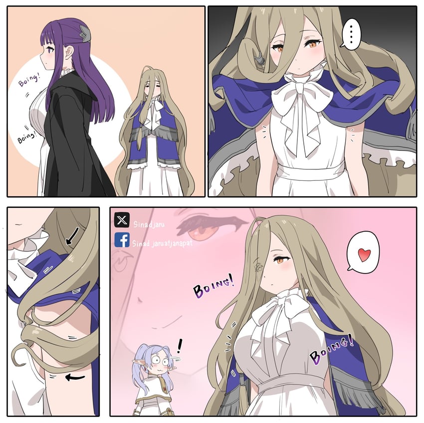 frieren, fern, and sense (sousou no frieren) drawn by sinad_aruatjanapat