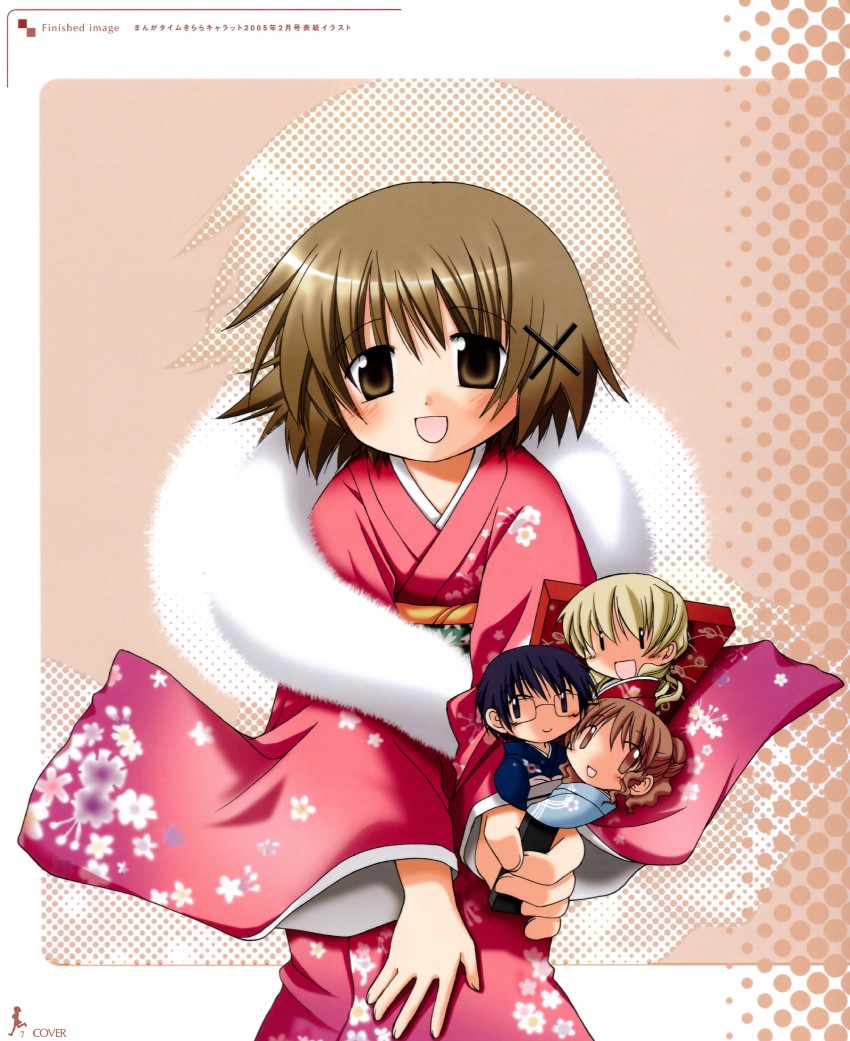 yuno, miyako, hiro, and sae (hidamari sketch) drawn by aoki_ume