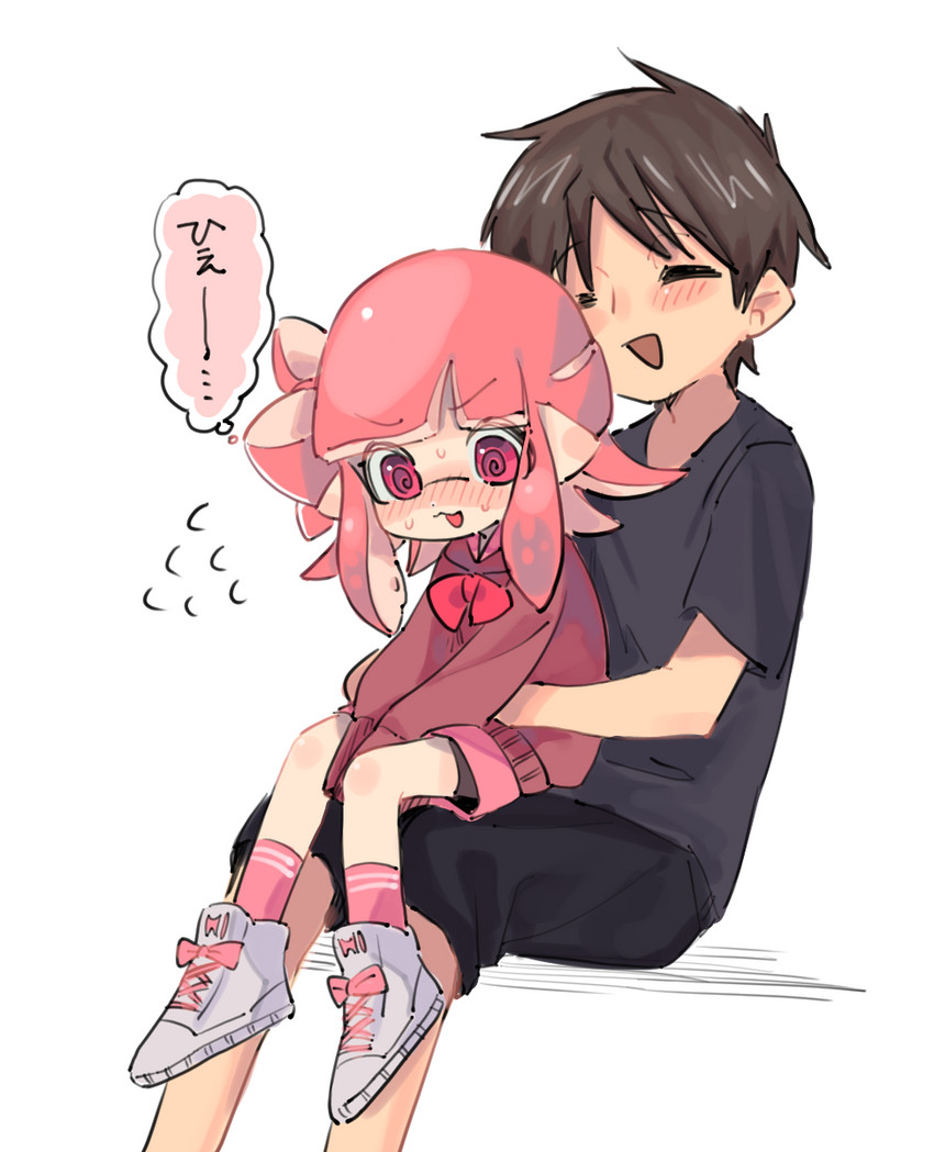 inkling player character and inkling girl (splatoon and 1 more) drawn by daidaiika