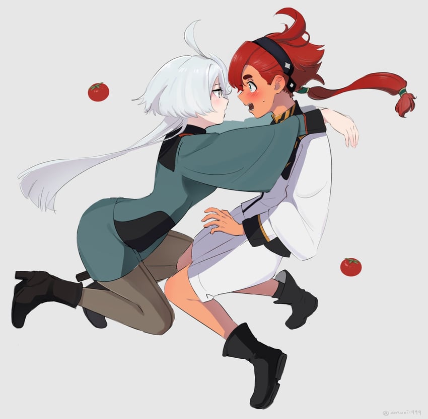 suletta mercury and miorine rembran (gundam and 1 more) drawn by danuni1999