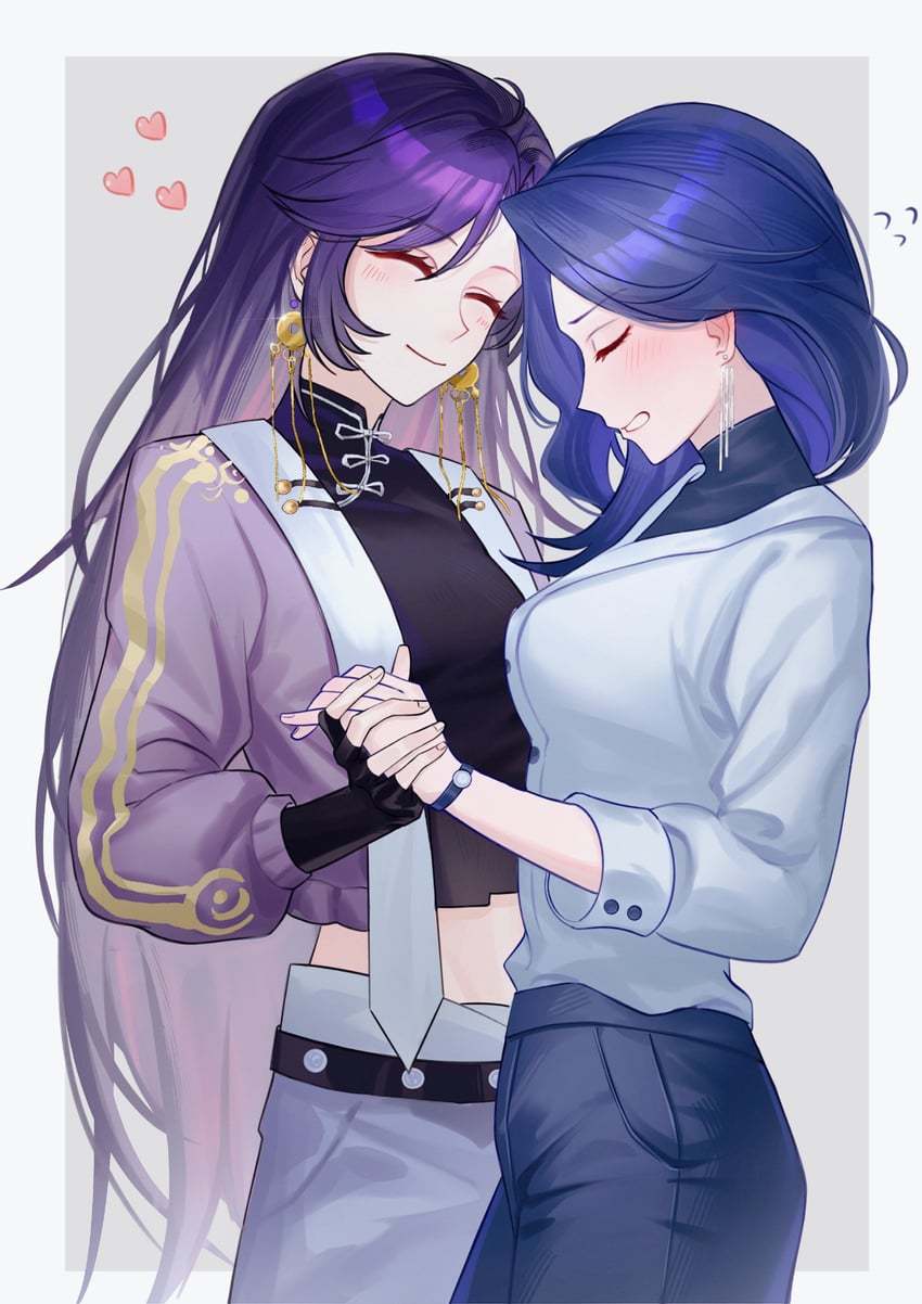 victoria qi and aurora (love curse: find your soulmate) drawn by molingxiang_chimangguo