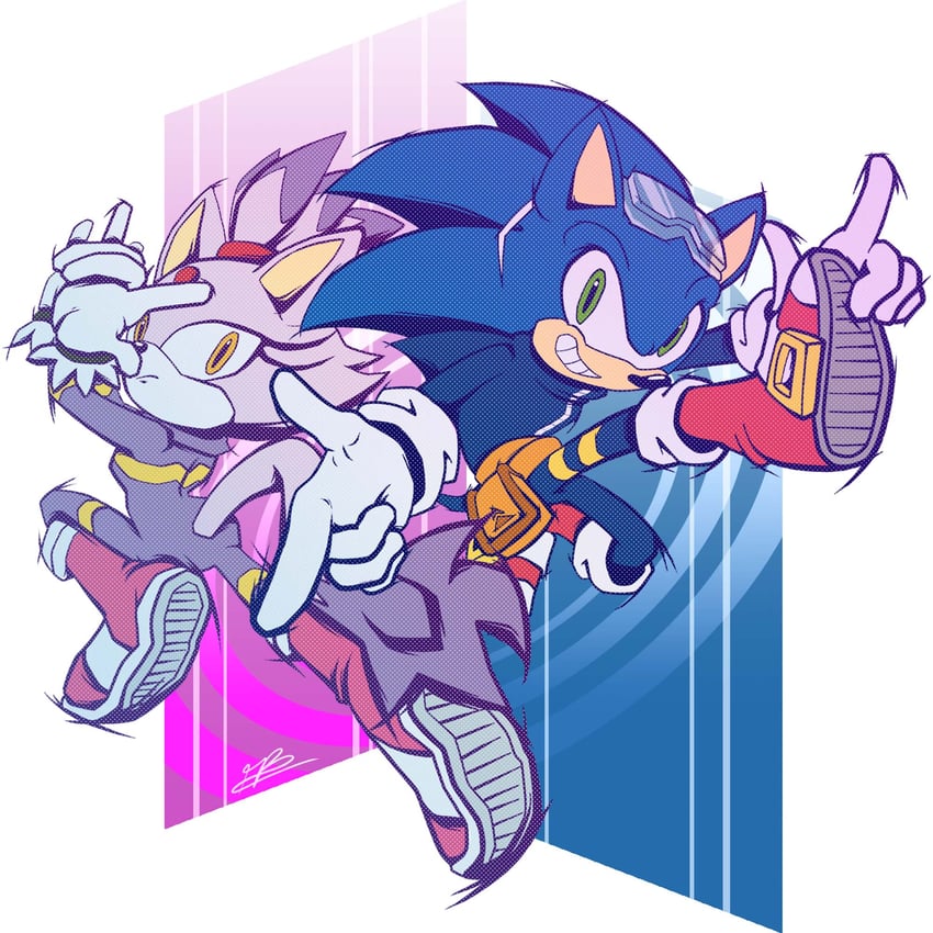 sonic the hedgehog and blaze the cat (sonic and 3 more) drawn by nigmafrankie