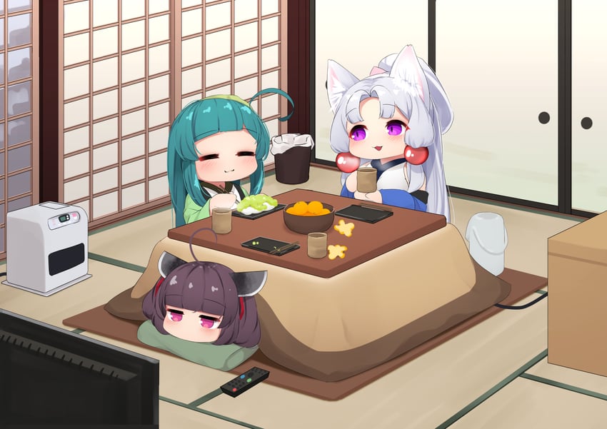 touhoku kiritan, touhoku zunko, and touhoku itako (voiceroid) drawn by ne_an_ito