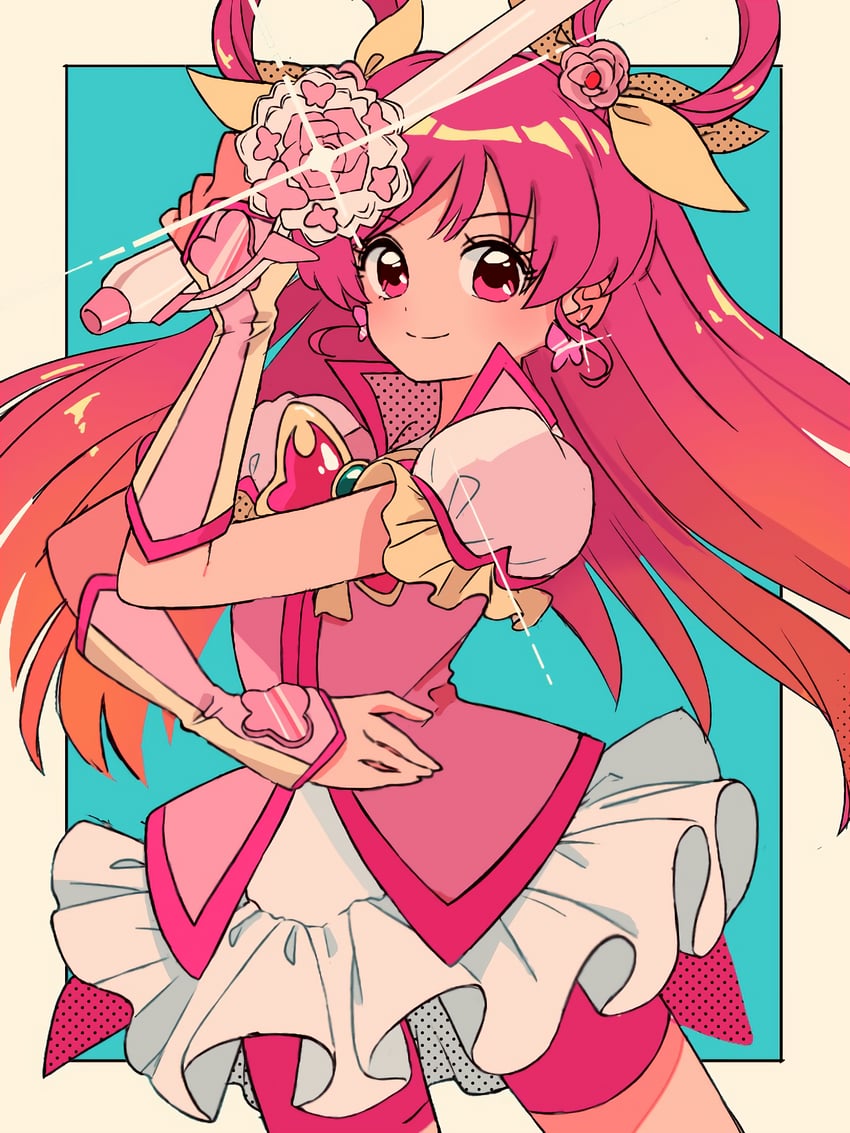 yumehara nozomi and cure dream (precure and 2 more) drawn by sanamaru_(sana79261827)