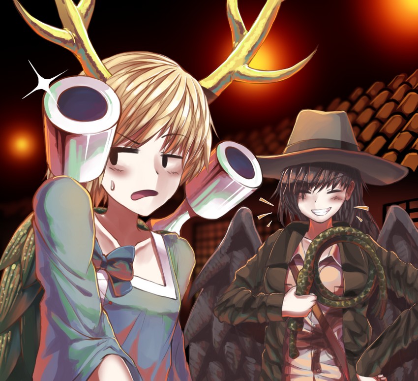 kicchou yachie, kurokoma saki, blastoise, and indiana jones (touhou and 3 more) drawn by sunnysideup