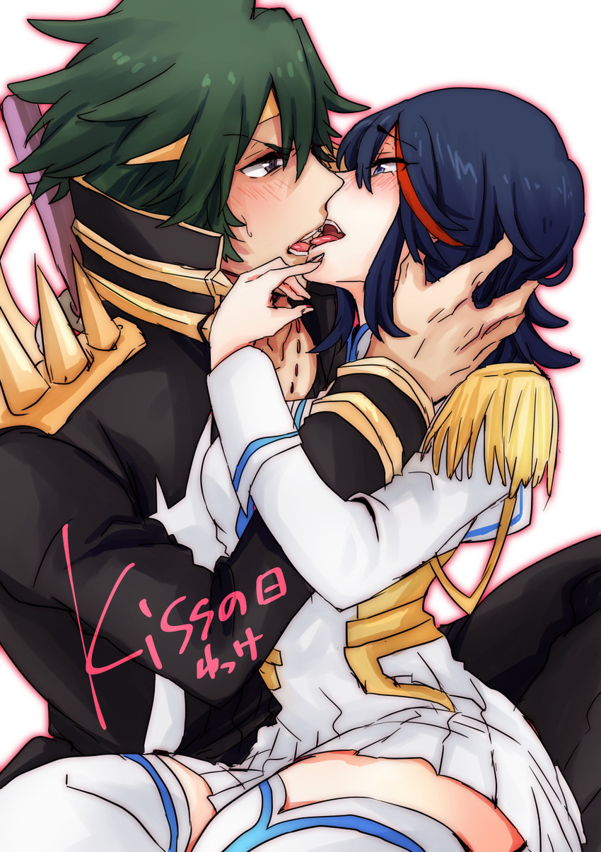 matoi ryuuko, junketsu, and sanageyama uzu (kill la kill) drawn by yunkru