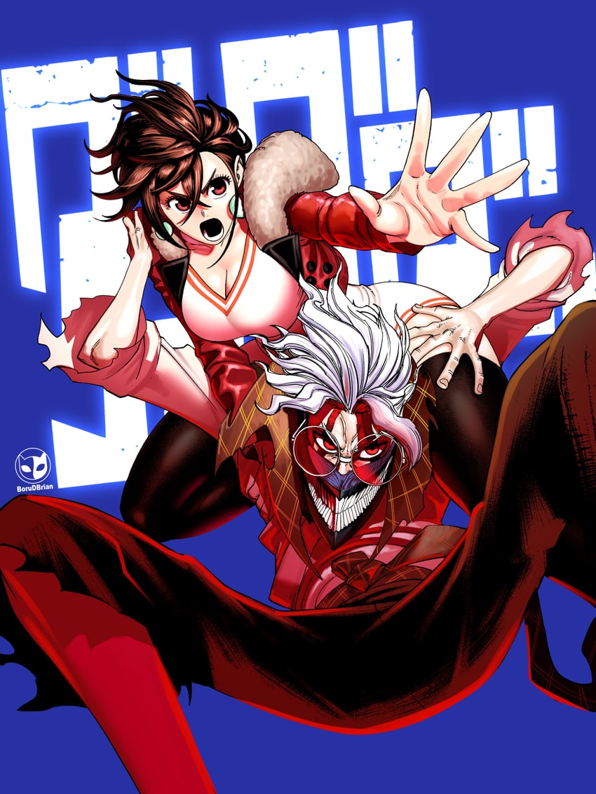 ayase momo and takakura ken (dandadan) drawn by borudbrian