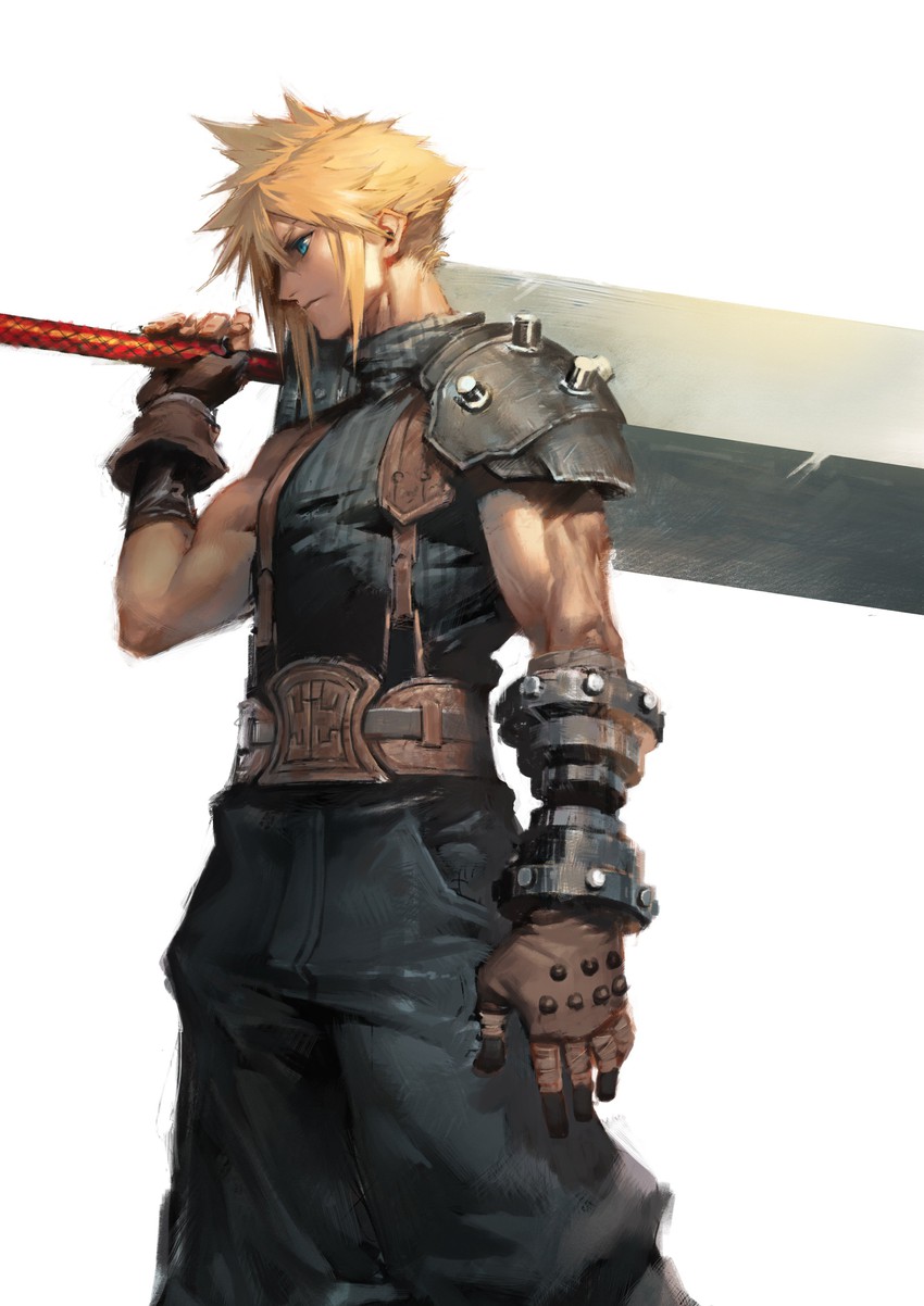 cloud strife (final fantasy and 1 more) drawn by sanwood_mori