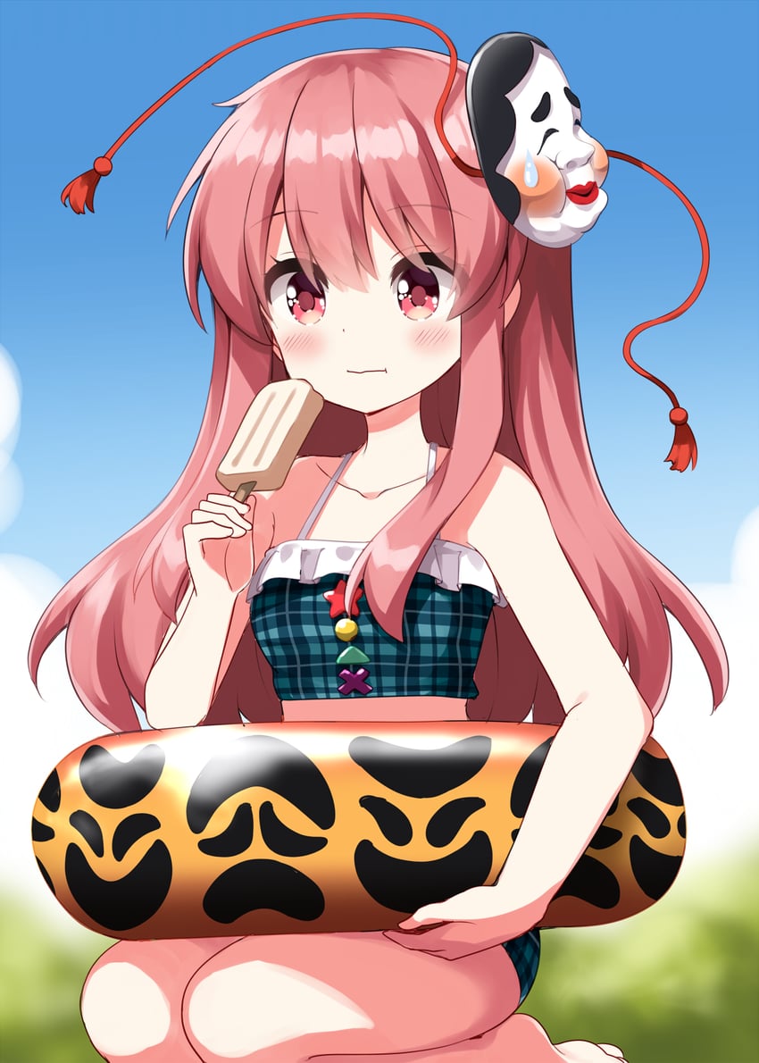 hata no kokoro (touhou) drawn by ruu_(tksymkw)