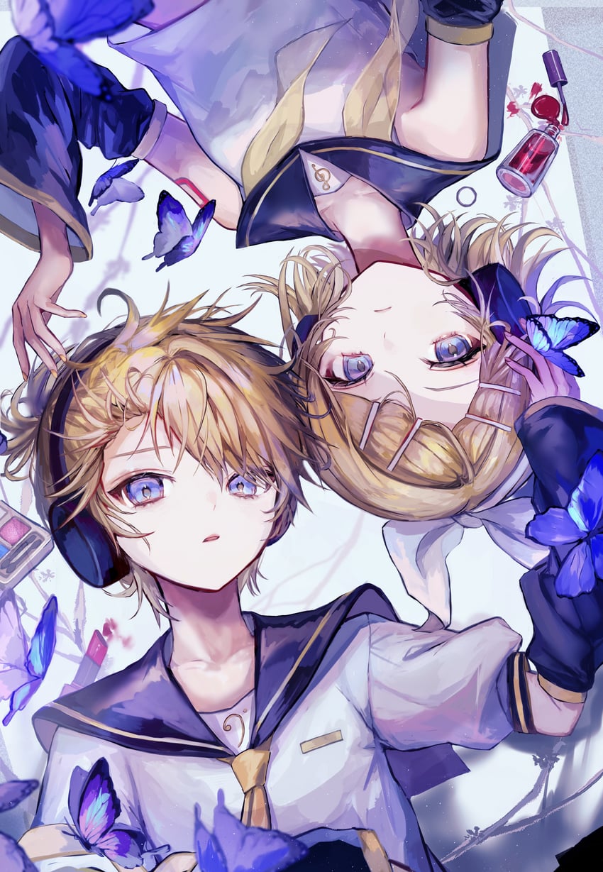kagamine rin and kagamine len (vocaloid) drawn by pipi_(pipinavigation)