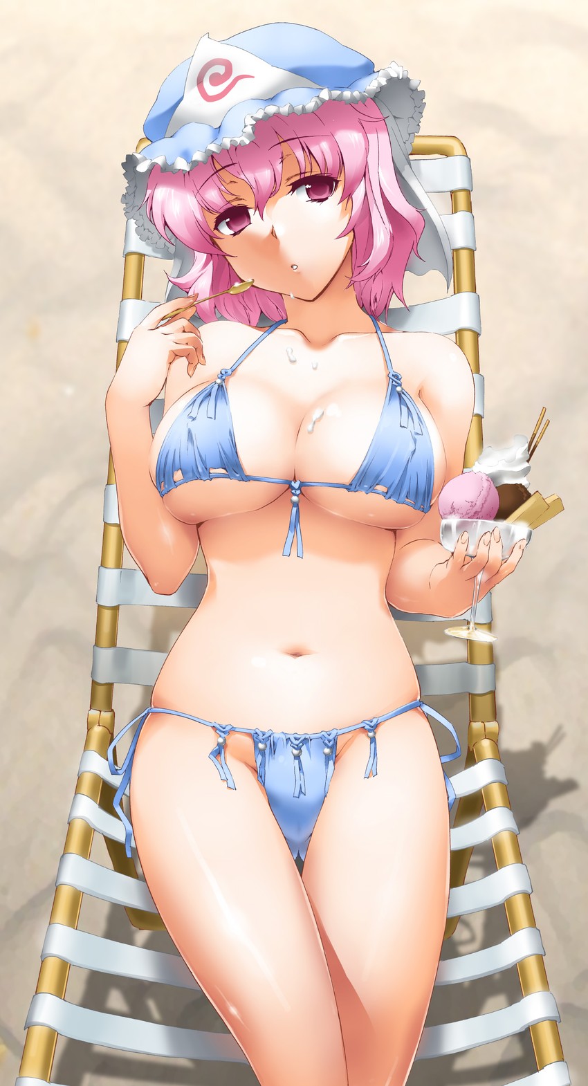 saigyouji yuyuko (touhou) drawn by henshako