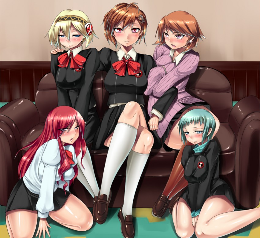 aigis, shiomi kotone, takeba yukari, kirijou mitsuru, and yamagishi fuuka (persona and 2 more) drawn by zion