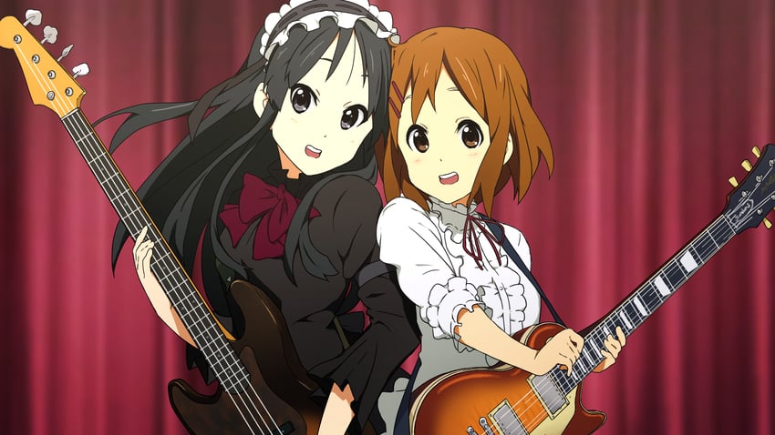 akiyama mio and hirasawa yui (k-on!) drawn by kicchi_(tmgk)