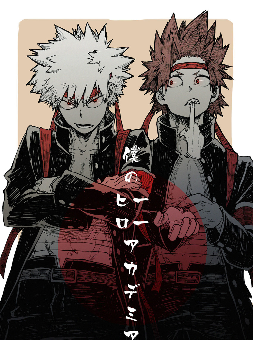 bakugou katsuki and kirishima eijiro (boku no hero academia) drawn by xiao_(creation0528)
