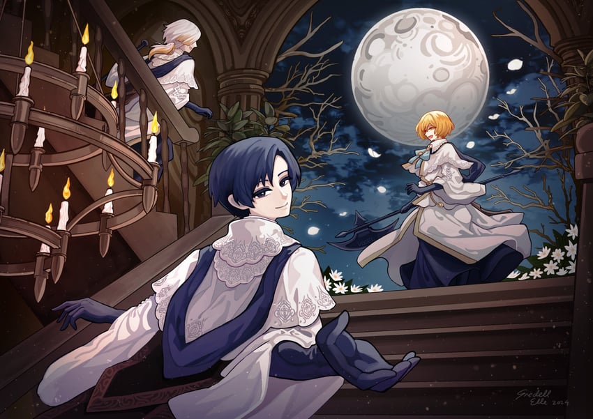 sinclair, kromer, and demian (project moon and 2 more) drawn by gredell_elle