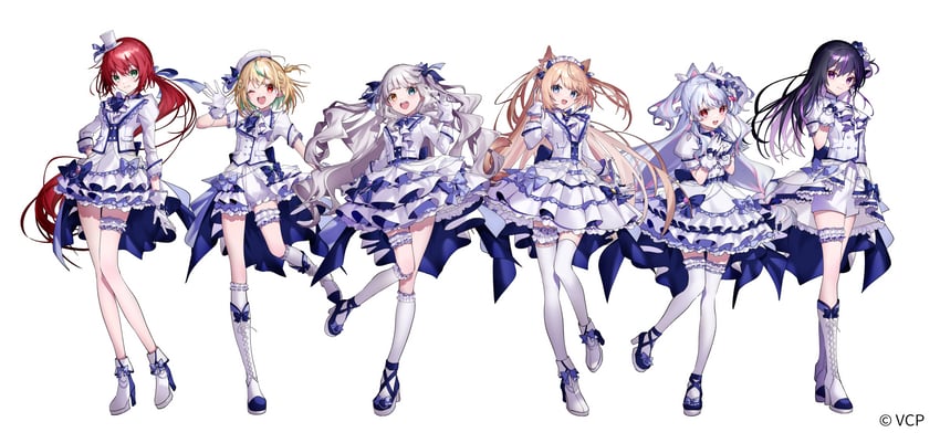 kagura mea, hanazono serena, hiseki erio, amane luna, seira mint, and 1 more (nhot bot) drawn by sa_jitsu