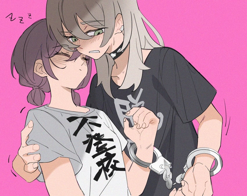 iseri nina and kawaragi momoka (girls band cry) drawn by jhon_trick