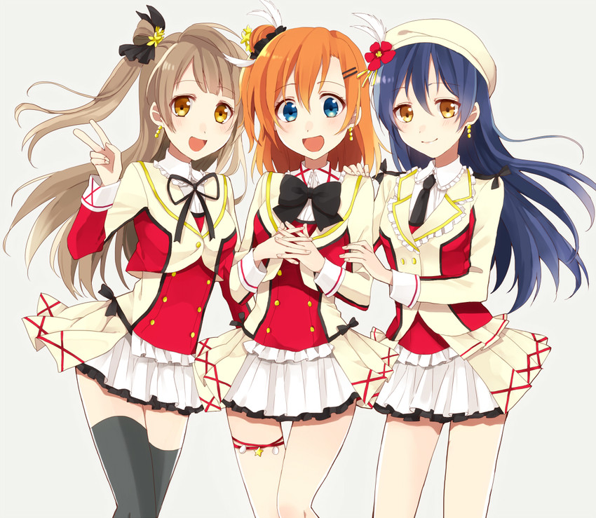 sonoda umi, minami kotori, and kosaka honoka (love live! and 1 more) drawn by hinata_(existence)