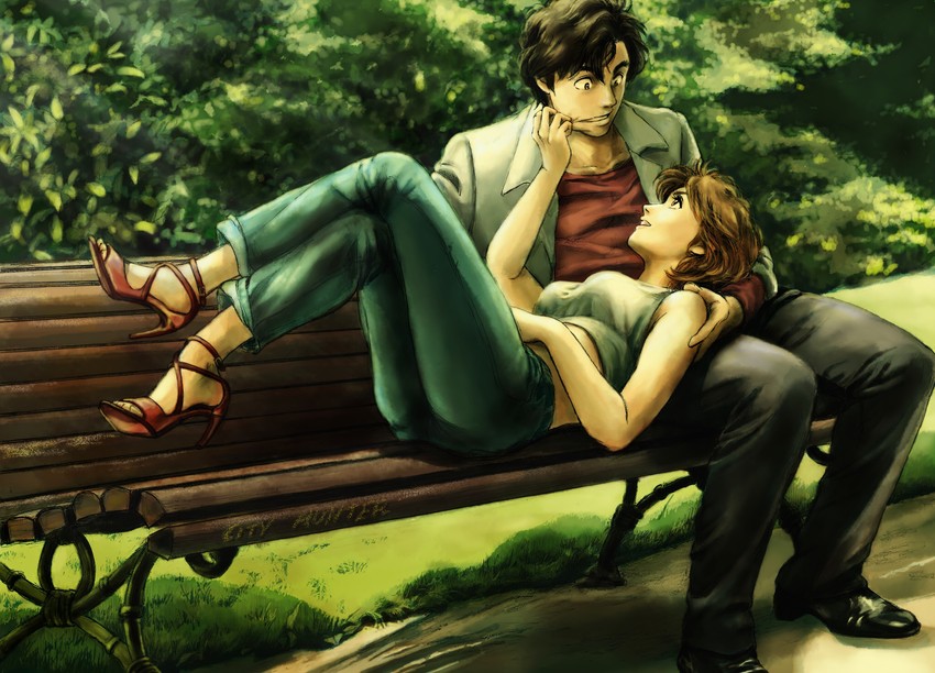 saeba ryou and makimura kaori (city hunter) drawn by uirina