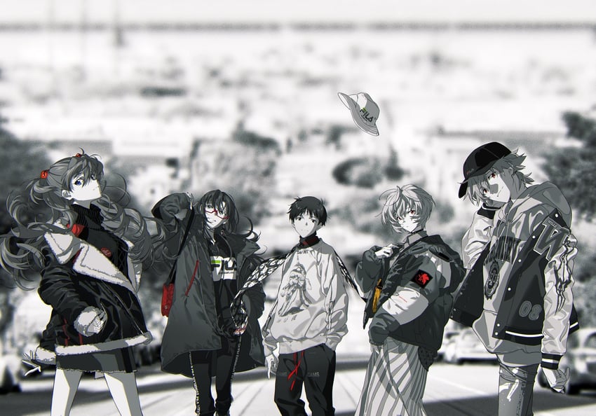 souryuu asuka langley and ayanami rei (neon genesis evangelion and 4 more) drawn by yoneyama_mai