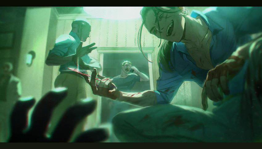son and henchman (hotline miami and 1 more) drawn by meipu_hm