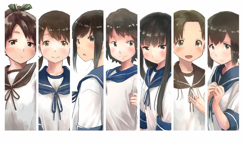 fubuki, hatsuyuki, shikinami, miyuki, shirayuki, and 2 more (kantai collection) drawn by matsutani